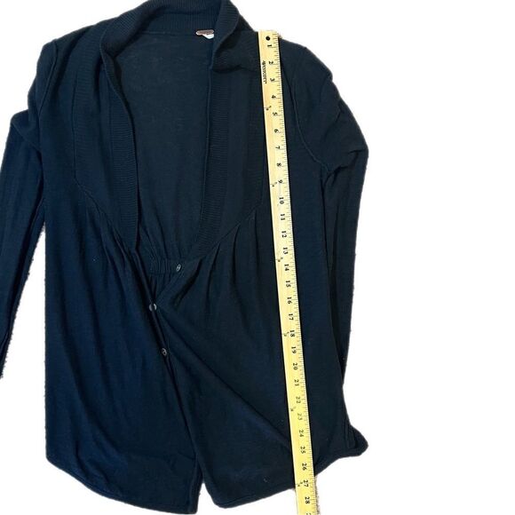 Free People Black Cardigan Sweater. Button Up, Gathered Back. Sz S. Good Cond! - Picture 15 of 15